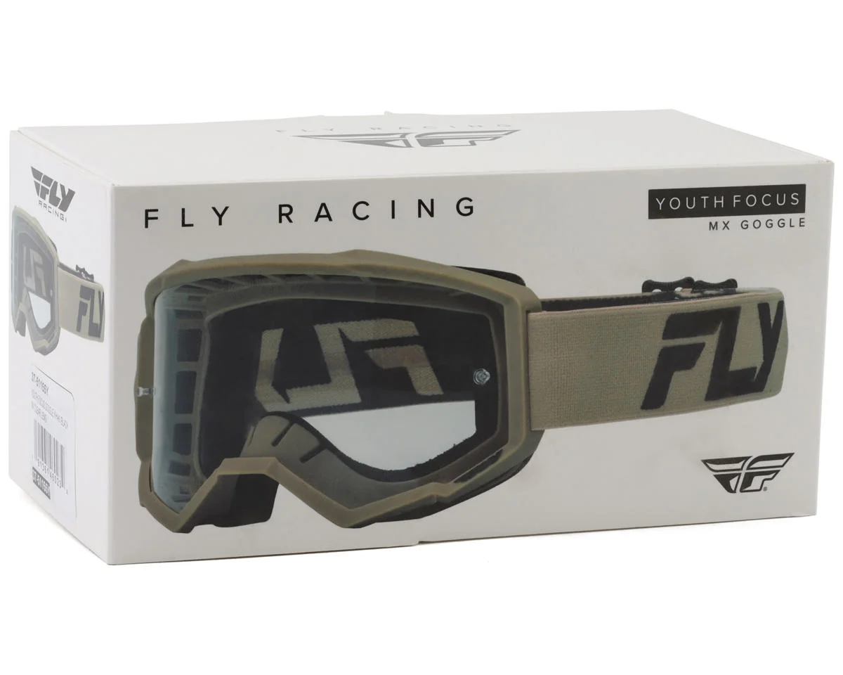 Fly Racing Youth Focus Goggles (Khaki/Black) (Clear Lens) - view 3